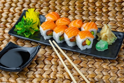 Rolls with salmon